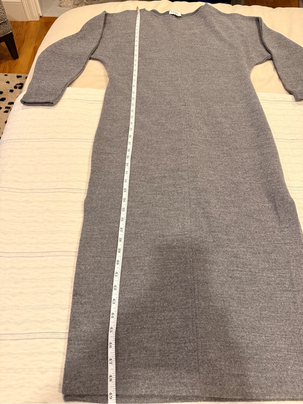 COS Grey Wool Knit Midi Dress with Side Slit - Picture 13 of 16